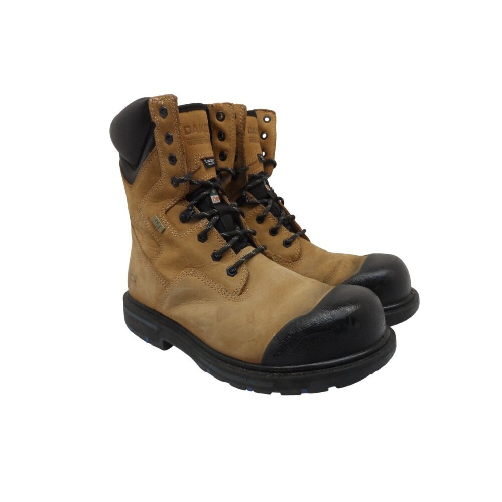 DAKOTA Men's 8" Steel Toe Steel Plate Quad Comfort Work Boots 8522 Wheat 10.5W - Picture 1 of 8